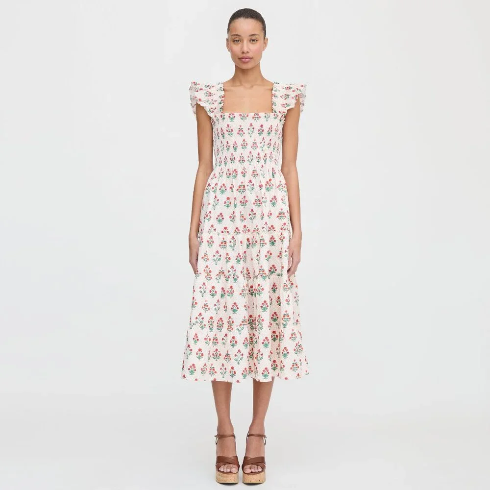 Hill House Home The Ellie Nap Dress - Poppy Block Print Size SPoppy Block Print - Picture 2 of 3